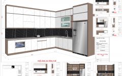 Layout Sketchup - Tủ Bếp Mẫu 2